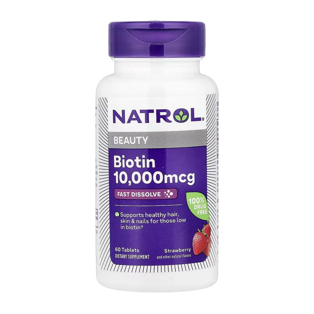 Біотин Natrol 10000 мкг швидкорозчинні таблетки 60 шт