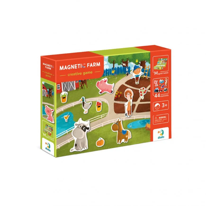 Розвиваюча магнітна гра DoDo Toys магнітна ферма 21,5х31,5 см 44 магніти