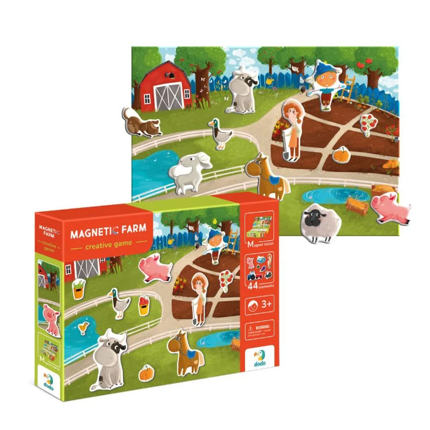 Розвиваюча магнітна гра DoDo Toys магнітна ферма 21,5х31,5 см 44 магніти