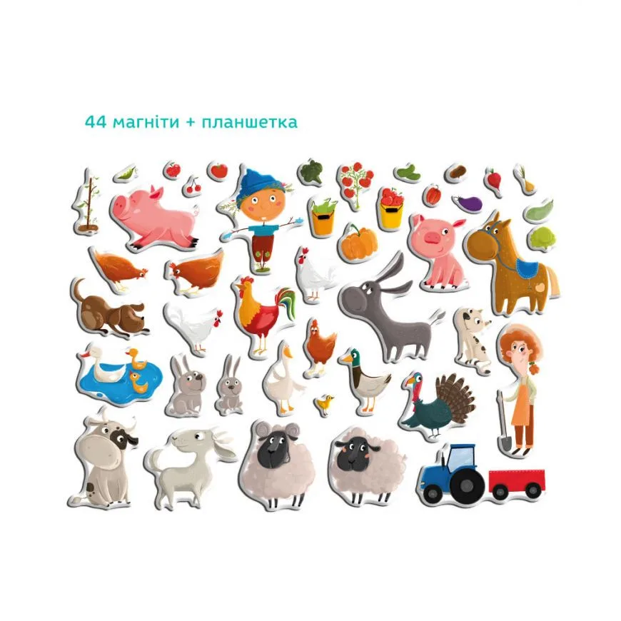 Розвиваюча магнітна гра DoDo Toys магнітна ферма 21,5х31,5 см 44 магніти