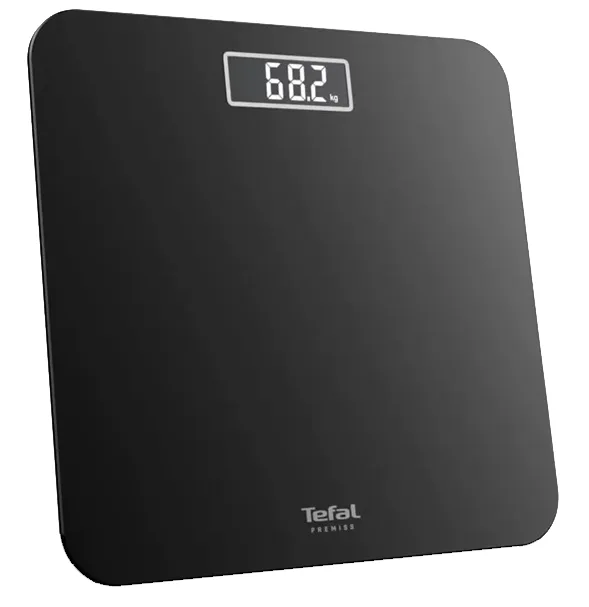 Напольные электронные весы Tefal стеклянные 30х30 см черные максимальная нагрузка 160 кг.