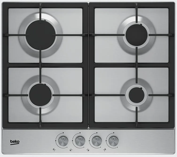 Газова варильна поверхня Beko Нержавіюча сталь 58х4,6х51 см 4 конфорки