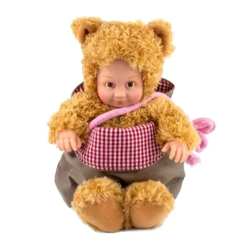 Лялька Маленьке Ведмедик Anne Geddes 23 см м'яка іграшка для дітей з сумкою та стікерами