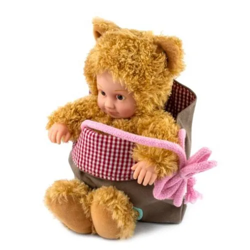Лялька Маленьке Ведмедик Anne Geddes 23 см м'яка іграшка для дітей з сумкою та стікерами