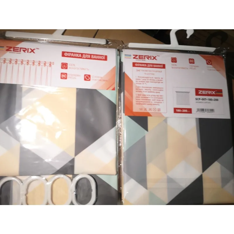 Шторка для ванної Zerix PEVA 180х200 Візерунок Ромби
