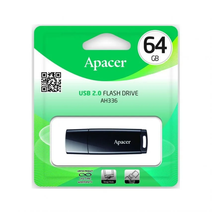Флеш-пам'ять USB Apacer 64Гб пластик чорна