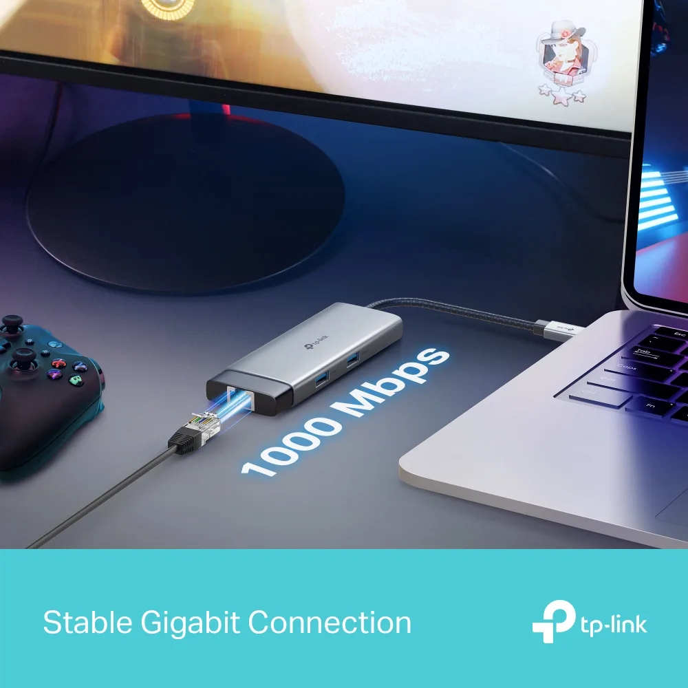 Хаб USB TP-Link 4 порти USB 3.0 HDMI RJ-45 чорний