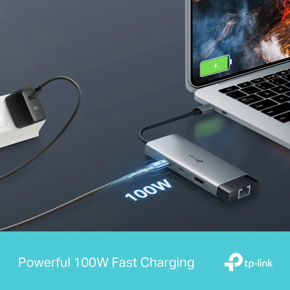 Хаб USB TP-Link 4 порти USB 3.0 HDMI RJ-45 чорний