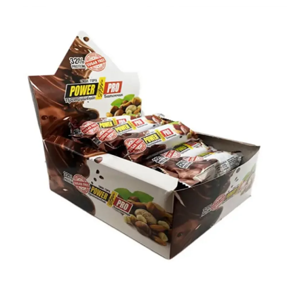 Протеїновий батончик Power Pro Nutella 60 г 32% без цукру з горіхами