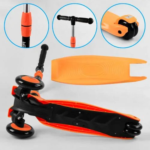 Самокат трехколесный Best Scooter с ручкой для детей от 1 года