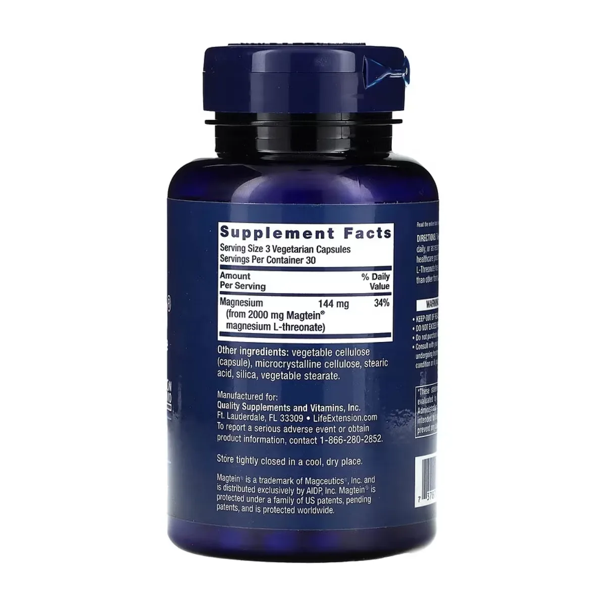 Neuro-Mag Magnesium L-Threonate 90 капсул Без ГМО Покращує пам'ять та когнітивні функції