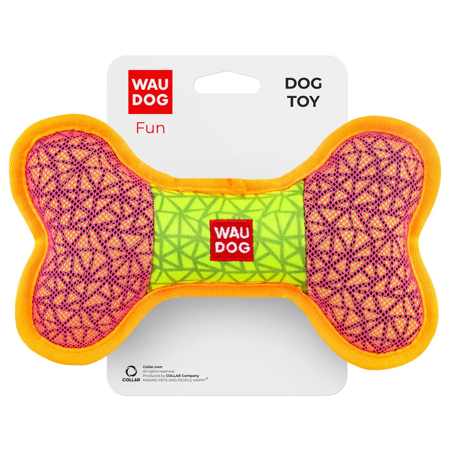 Іграшка для собак WAUDOG Fun Кістка 20x12 см поліестер рожевий