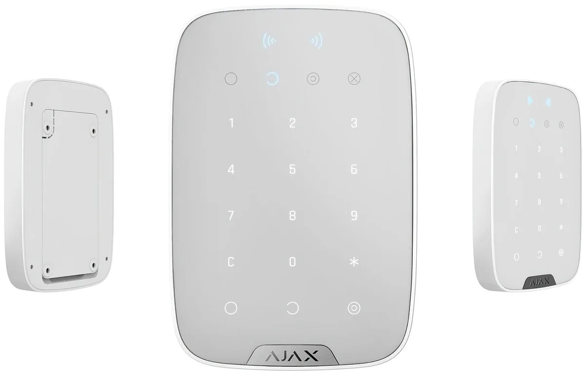 Бездротова сенсорна клавіатура Ajax Keypad Plus, jeweller, бездротовий, білий