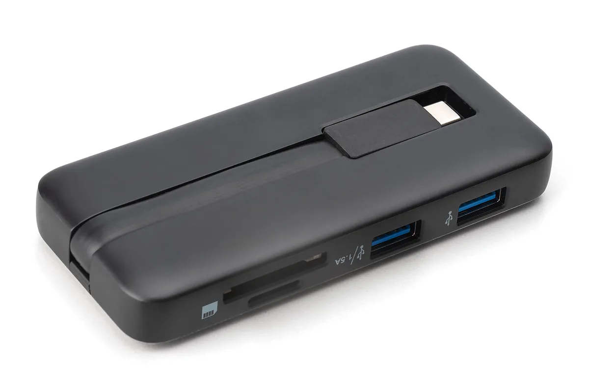 Док-станция DIGITUS USB-C > HDMI/2xUSB-A/USB-C/SD/MicroSD/RJ54, Travel переводится на русский язык как "Док-станция DIGITUS USB-C > HDMI/2xUSB-A/USB-C/SD/MicroSD/RJ54, для путешествий".