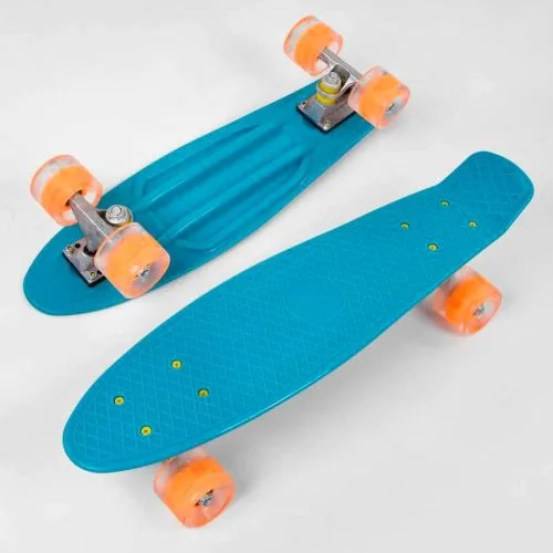 Скейтборд Penny Best Board бирюзовый 55см с колесами PU со светом для детей и подростков катание на доске