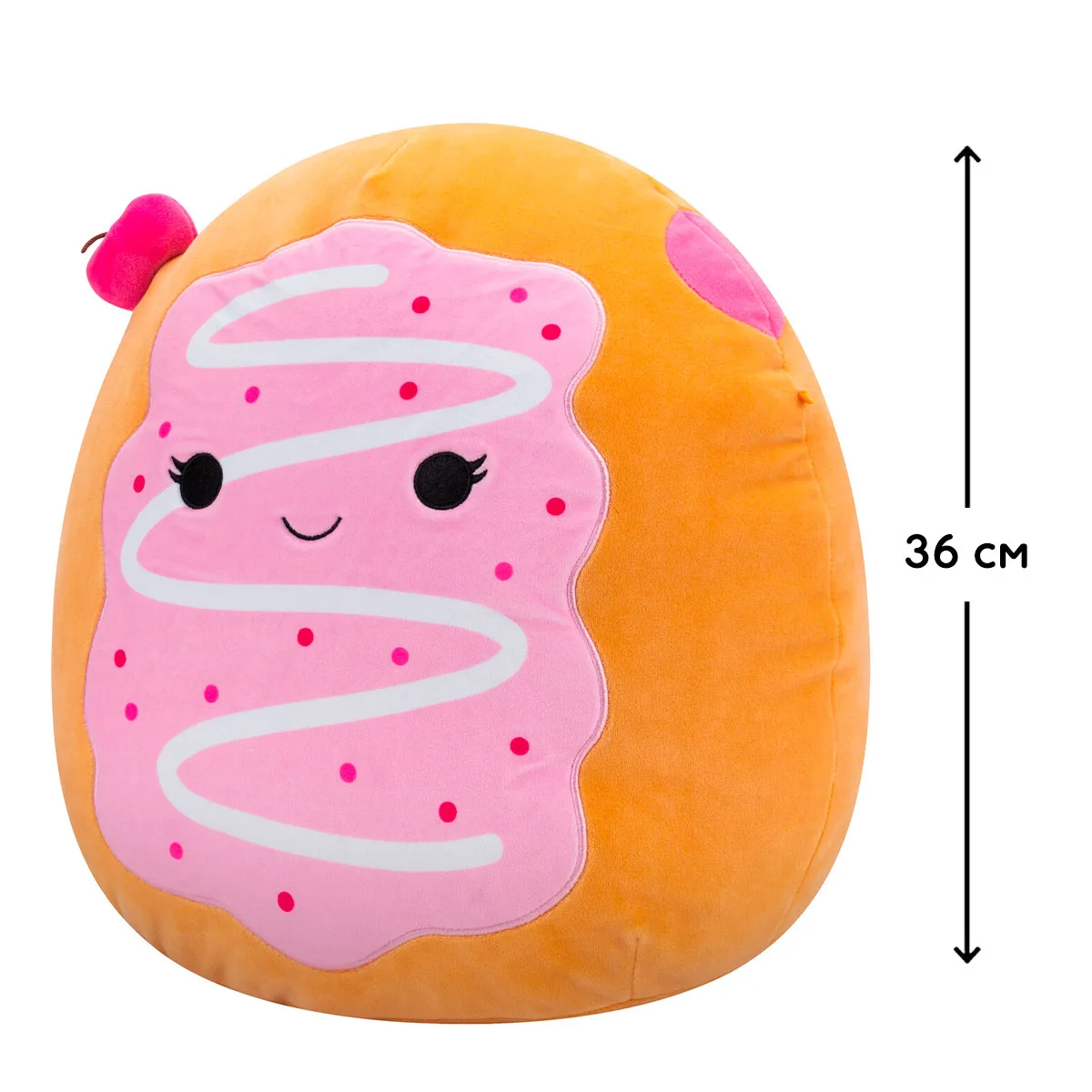 М'яка іграшка Squishmallows поліестер 36 см Вишневий пончик