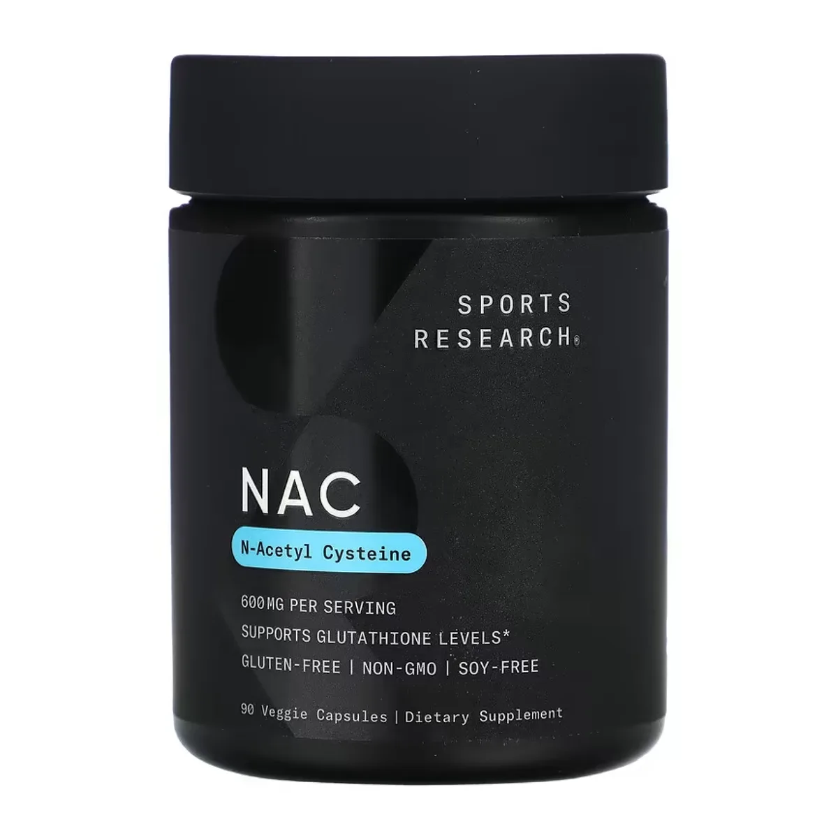 NAC N-Acetyl-L-Cysteine 600mg 90 vcaps Sport Research растительная капсула лимонный аромат