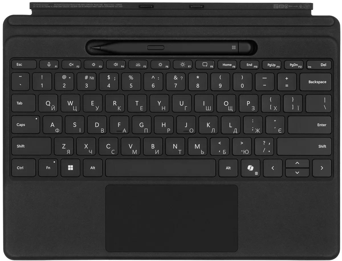 Клавіатура зі стілусом для планшетів Microsoft Surface Pro 8 - 11, UKR/ENG, чорна