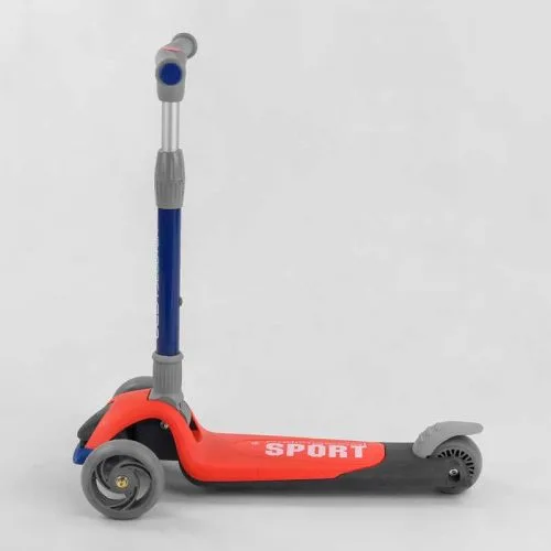 Трехколесный самокат Best Scooter Красный складной алюминиевый руль для детей со светящимися колесами