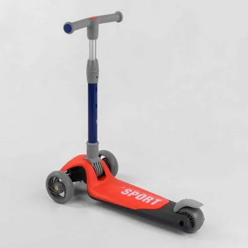 Трехколесный самокат Best Scooter Красный складной алюминиевый руль для детей со светящимися колесами