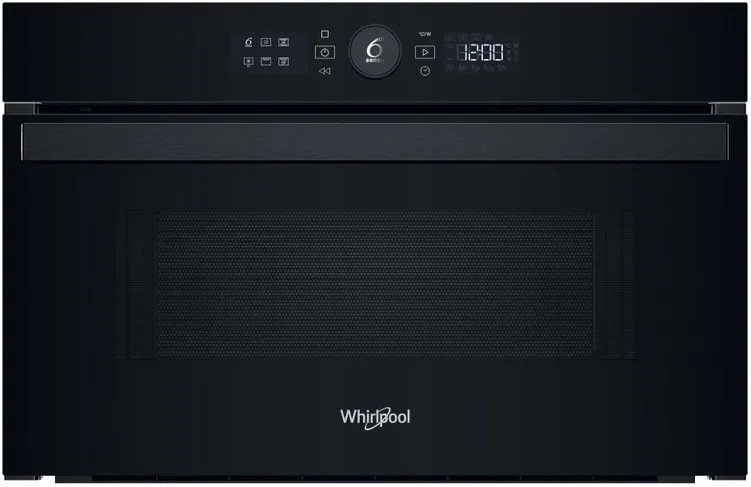 Вбудована мікрохвильова піч Whirlpool, 31 л, електронне управління, 1000 Вт, гриль, чорний дисплей.