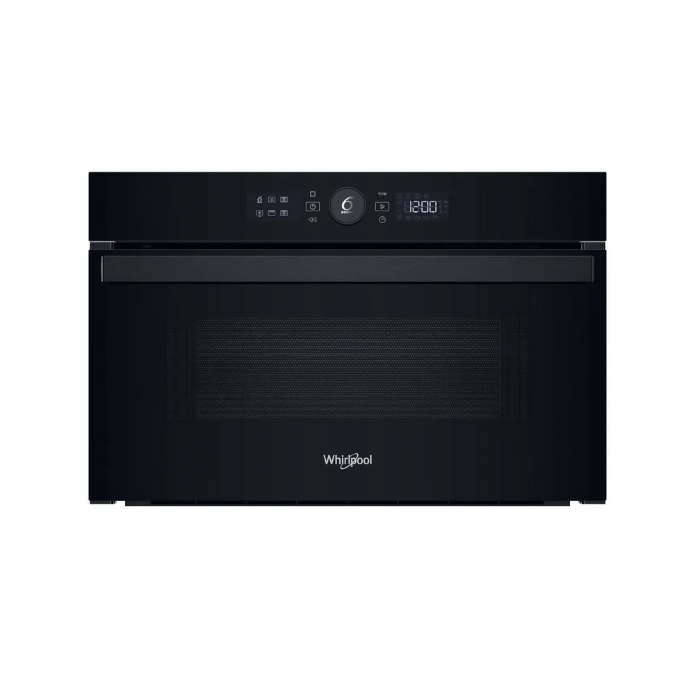 Вбудована мікрохвильова піч Whirlpool, 31 л, електронне управління, 1000 Вт, гриль, чорний дисплей.