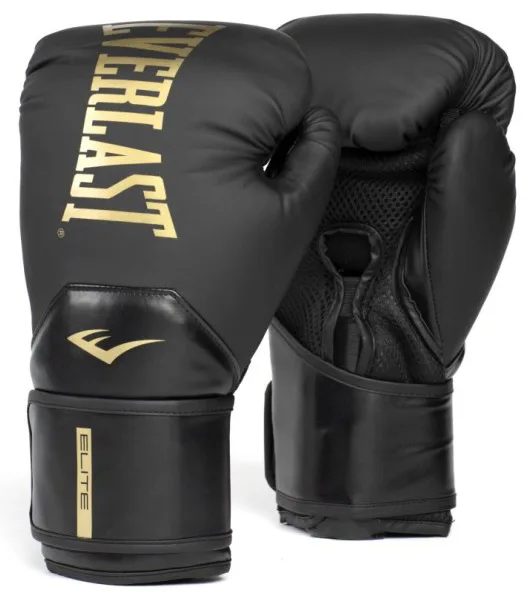 Боксерські рукавиці Everlast 12 унцій чорний золотий нітрил-бутадієн-каучук поліуретан поліестер
