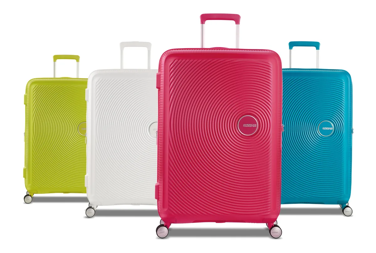 Валіза American Tourister, Soundbox, поліпропілен, мала, 55см, 35.5/41л, TSA, 4 колеса, EXP, бірюзовий