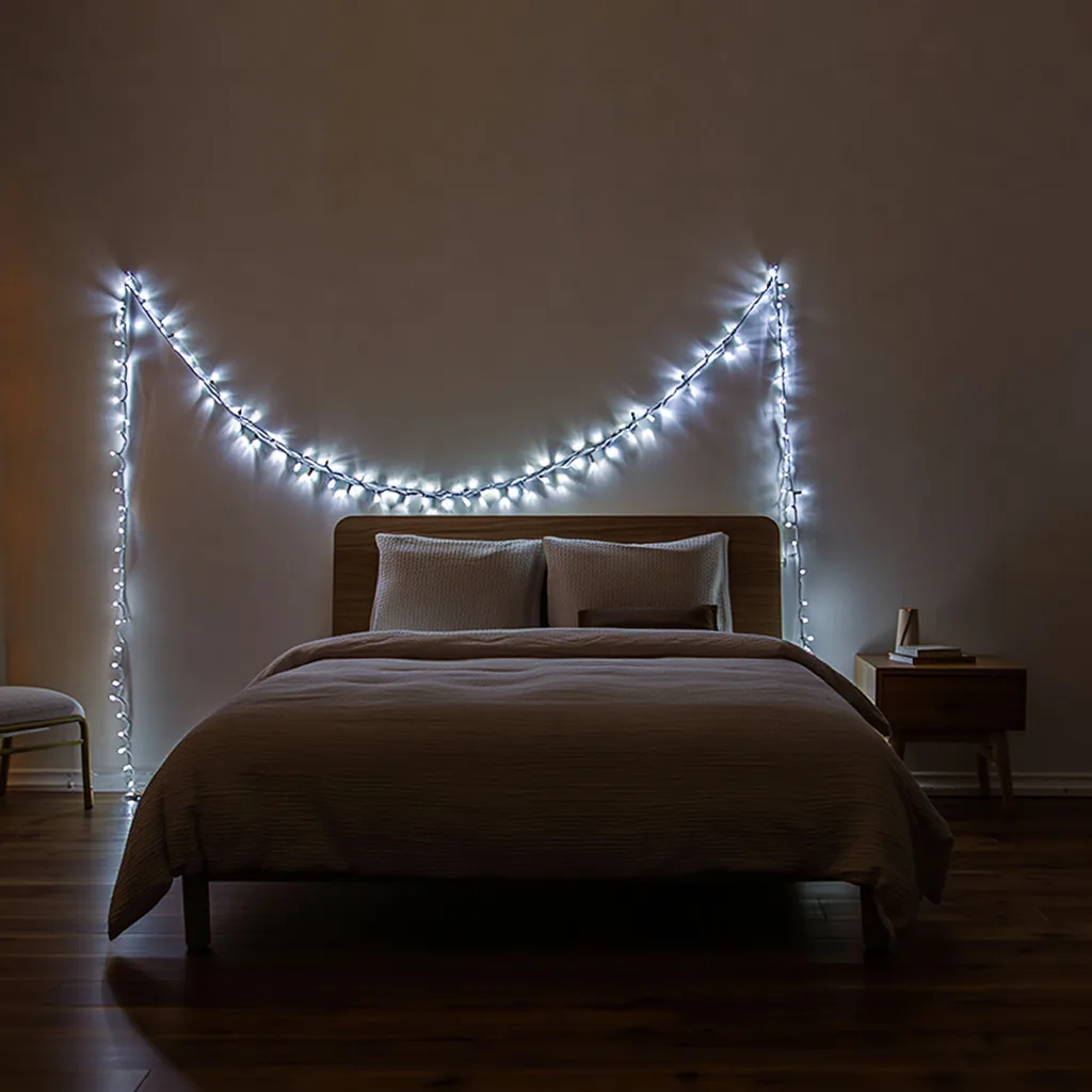 Новорічна гірлянда світлодіодна 14 м чорний провід біле світло 160 LED
