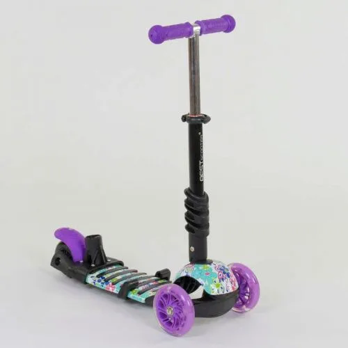 Самокат для детей Best Scooter 5в1 с сидением и светящимися PU колесами для прогулок и развлечений.