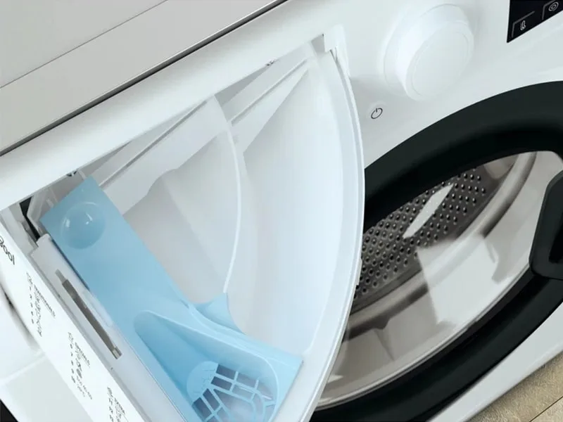 Стиральная машина Whirlpool с фронтальной загрузкой, 7 кг, 1200 об/мин, класс энергопотребления A+++, ширина 435 см, с дисплеем, функцией пара, инверторным двигателем, черным люком, белая