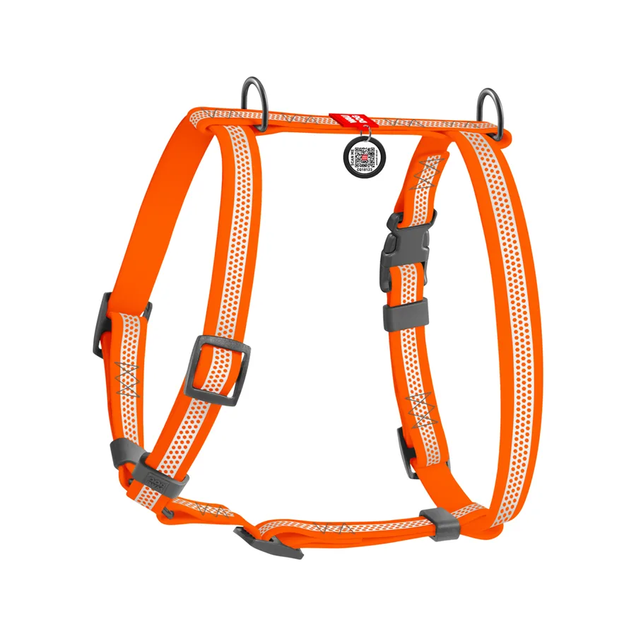 Шлея анатомічна WAUDOG Waterproof 15 мм Collartex S помаранчева 28-42 см