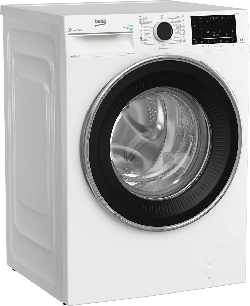 Пральна машина Beko фронтального завантаження, 9 кг, 1400 об/хв, клас енергоефективності A+++, 55 см, з дисплеєм, функцією SMART,