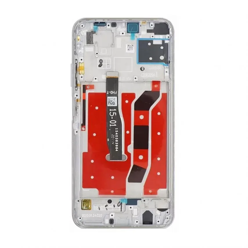 Дисплей IPS 6,4 дюйма для Huawei P40 Lite Nova 6 SE Nova 7i срібний з сенсором і рамкою