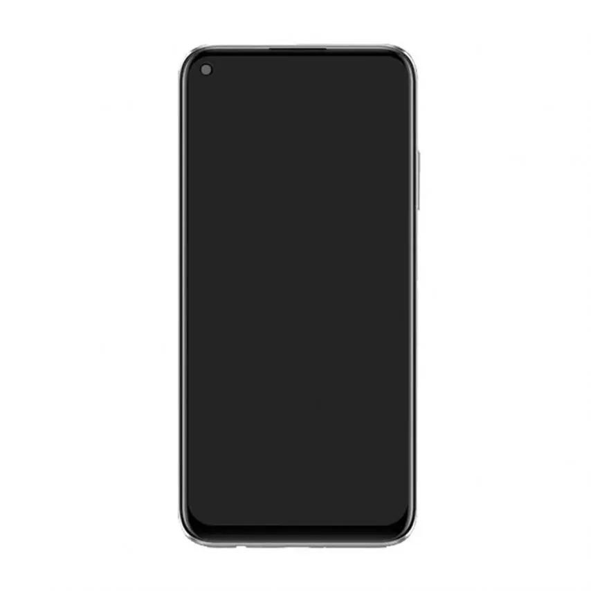 Дисплей IPS 6,4 дюйма для Huawei P40 Lite Nova 6 SE Nova 7i срібний з сенсором і рамкою