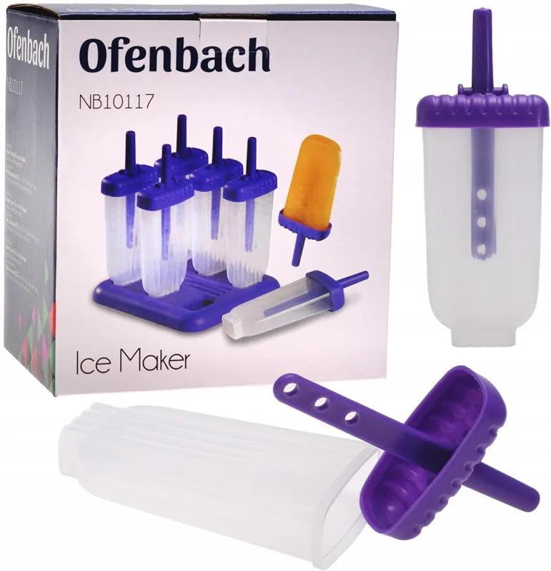 Форма Ofenbach для морозива 6 порцій пластиковий 11,5х5,5х2 см біла