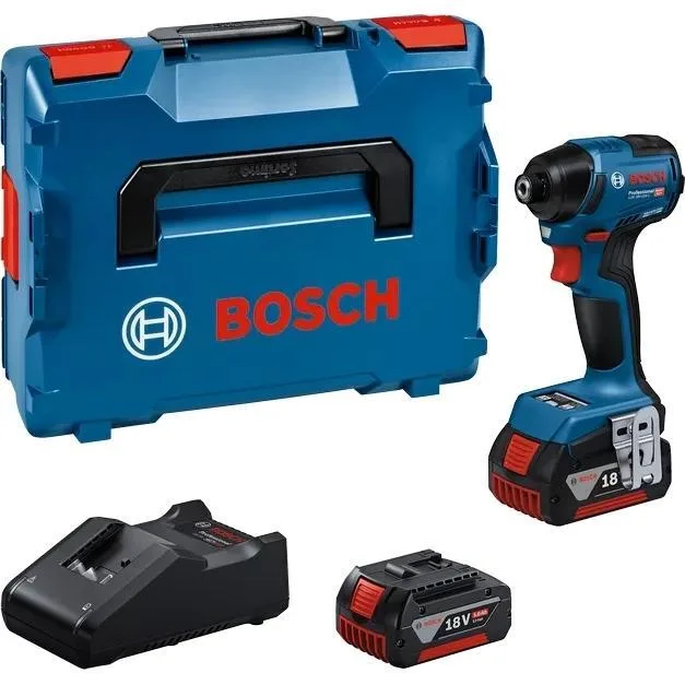 Аккумуляторный ударный гайковерт Bosch Professional GDR 18V-220 C, 18В, 2х5А·час, 215Нм, 0-3400об/мин, 1кг, с Bluetooth