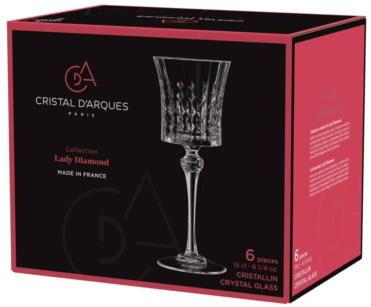 Набір келихів Cristal d'Arques Paris 6 шт кришталеве скло 190 мл для вина коктейлів
