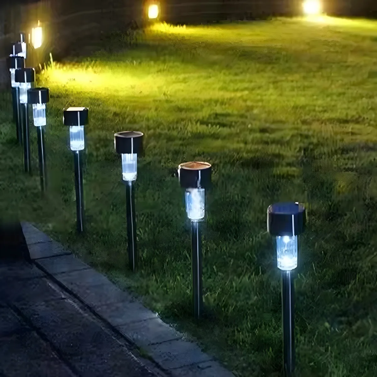 Сонячний садовий світильник LumiLED 10шт чорний полікарбонат 31 см