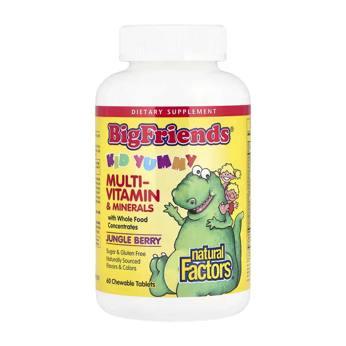 Жевательные мультивитамины BigFriends Natural Factors 60 табл без сахара для детей