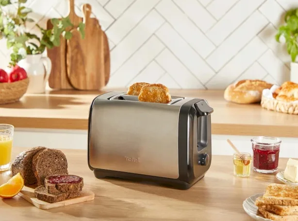 Тостер Tefal Нержавіюча сталь 2 слоти Чорний 1100 Вт