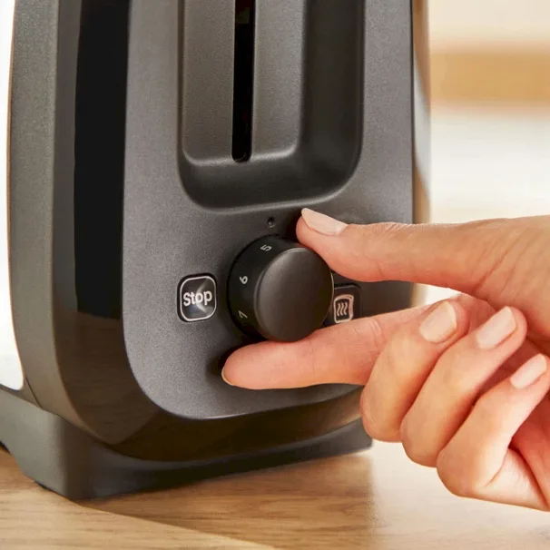 Тостер Tefal Нержавіюча сталь 2 слоти Чорний 1100 Вт