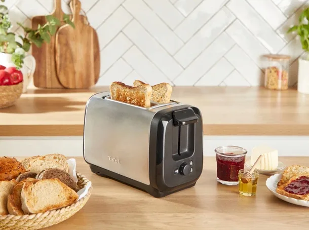 Тостер Tefal Нержавіюча сталь 2 слоти Чорний 1100 Вт