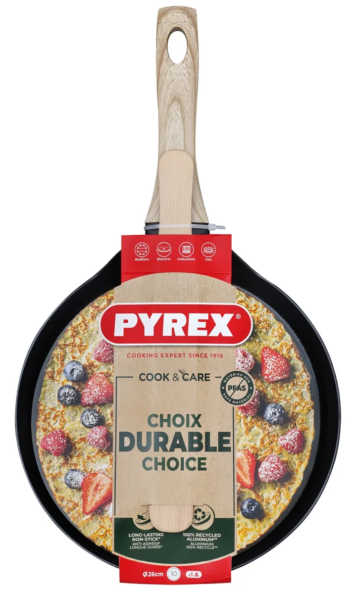Сковорода Pyrex алюмінієва 26 см для млинців чорна