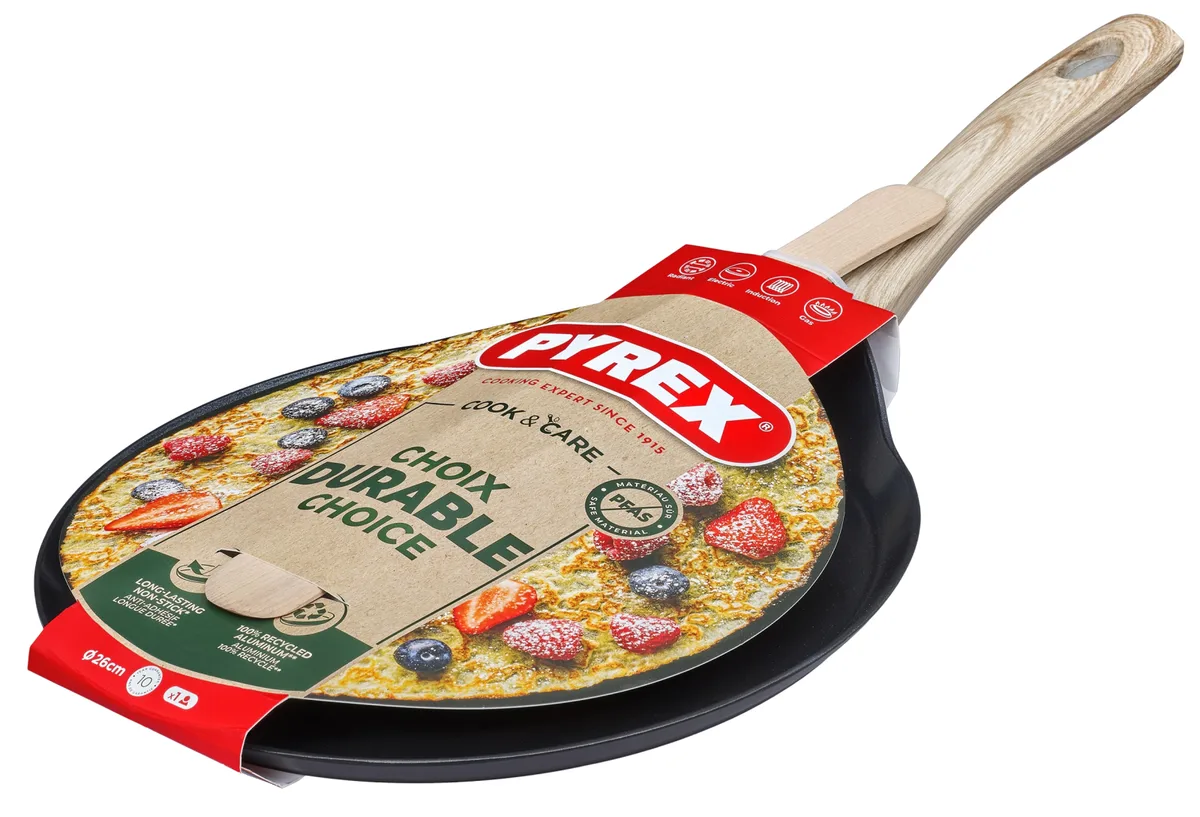 Сковорода Pyrex алюмінієва 26 см для млинців чорна