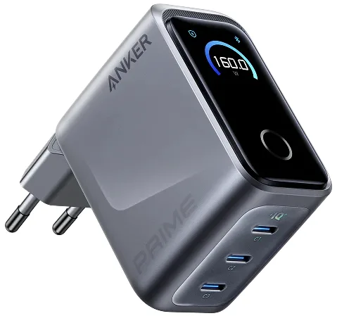Мережевий зарядний пристрій Anker 160W 3xUSB-C Срібний