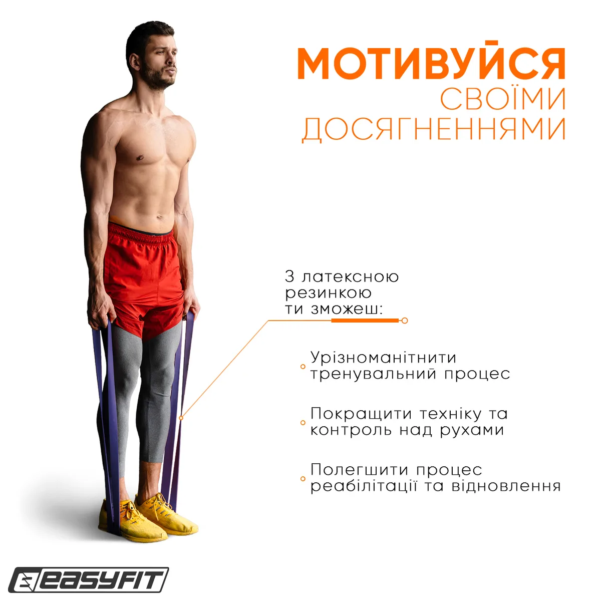 Резинова петля EasyFit 15-45 кг 2080х32х4,5 мм Фіолетова