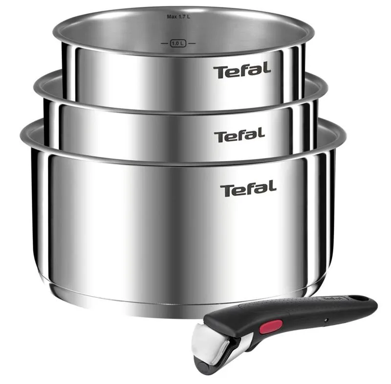 Набор cookware Tefal Ingenio Emotion, ручка съемная, 4 предмета, нержавеющая сталь, бакелит