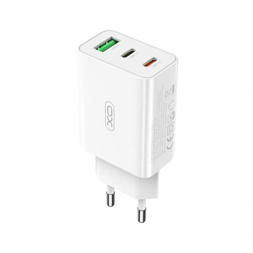 Зарядное устройство XO 20W 2xType-C 1xUSB белое