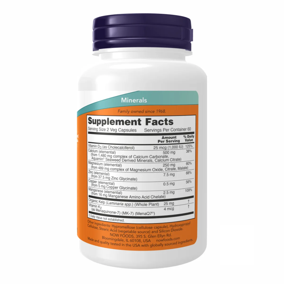 Cal-Mag Caps NOW Foods 120 капсул для здоровья костей с витаминами D и K